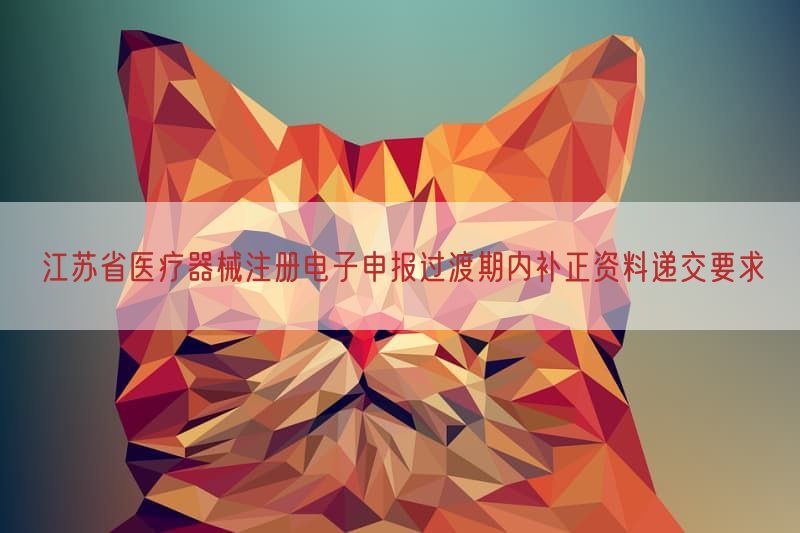 江苏省医疗器械注册电子申报过渡期内补正资料递交要求