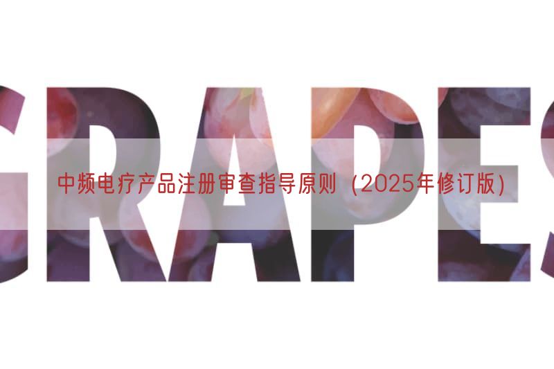 中频电疗产品注册审查指导原则（2025年修订版）