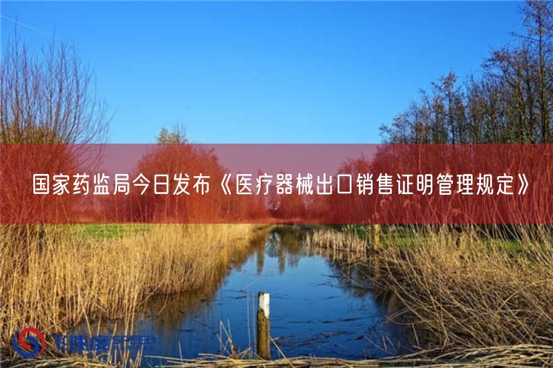 国家药监局今日发布《医疗器械出口销售证明管理规定》(图1) 国家药监局今日发布《医疗器械出口销售证明管理规定》(图1)