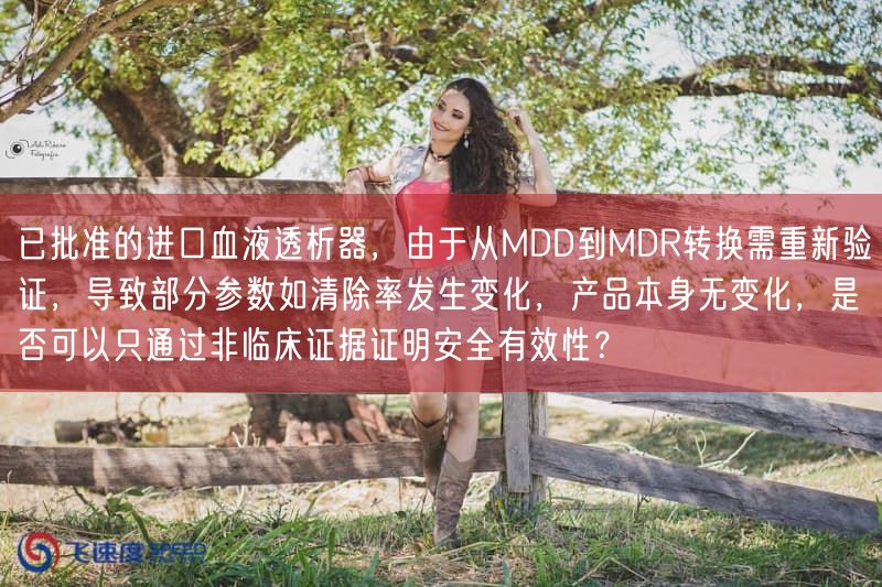 已批准的进口血液透析器，因为从MDD到MDR转换需重新验证，结果部分参数如清除率出现变化，产品本身无变化，是否可以只通过非临床证据证明安全有效性？(图1)