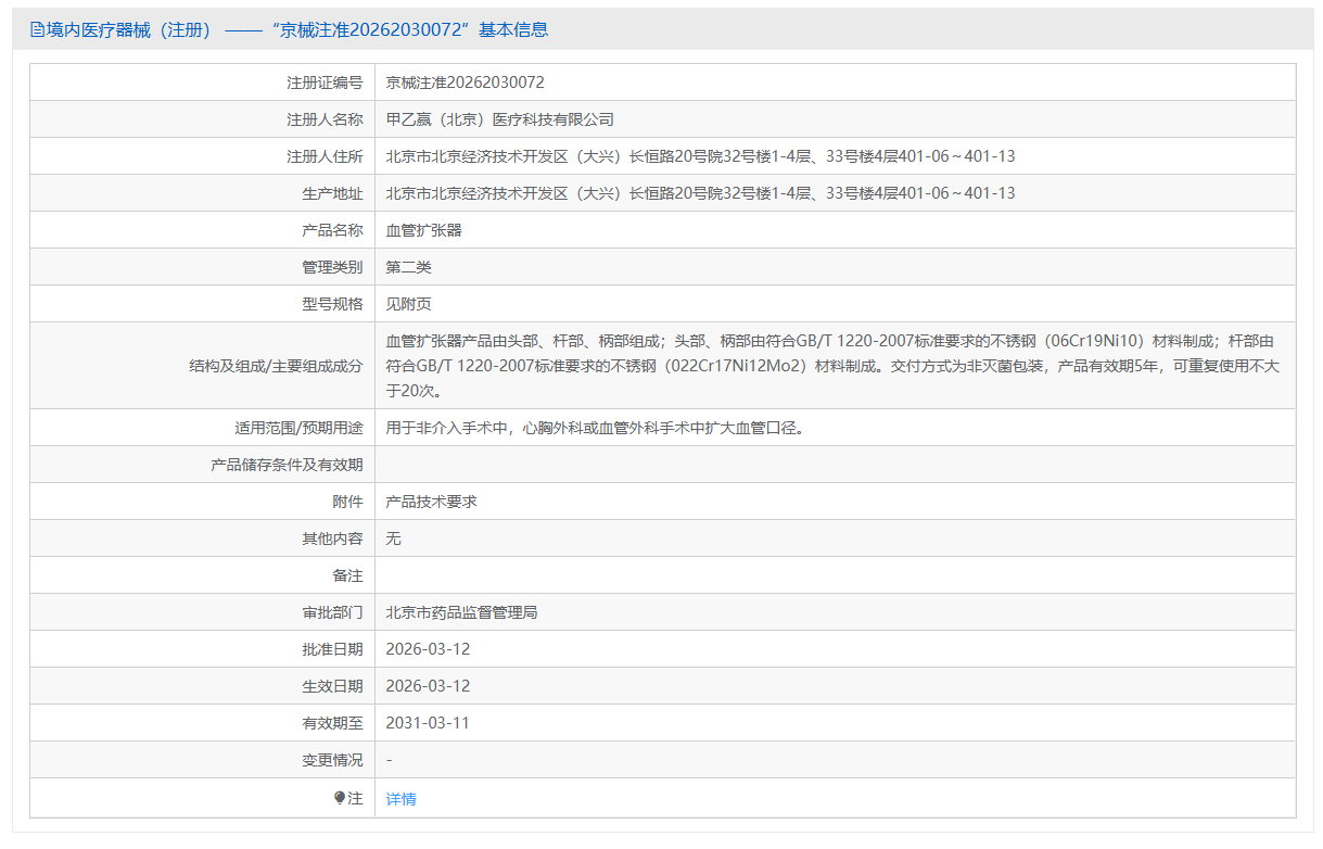 第二类医疗器械血管扩张器注册办理流程及步骤周期指南(图1) 第二类医疗器械血管扩张器注册办理流程及步骤周期指南(图1)