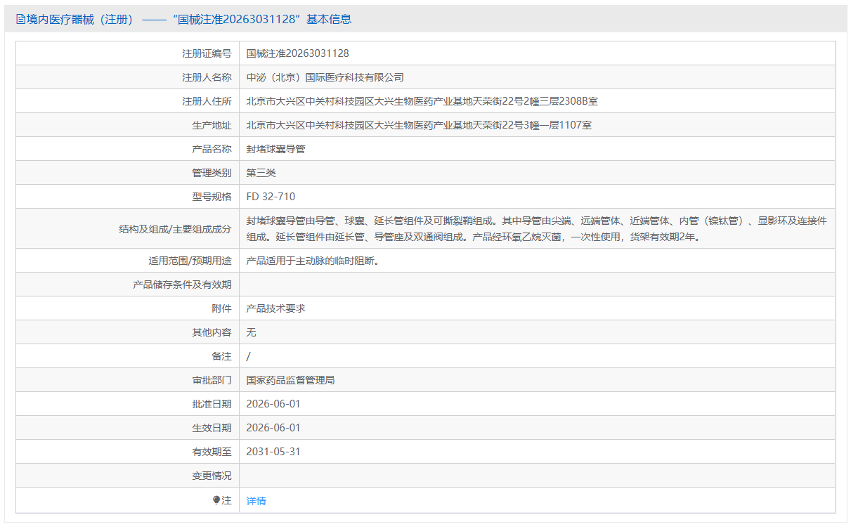 第三类医疗器械封堵球囊导管注册办理流程及步骤周期指南(图1) 第三类医疗器械封堵球囊导管注册办理流程及步骤周期指南(图1)